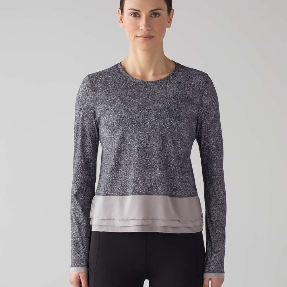 Lululemon Sole Training Long Sleeve UV Protection Sea Spray Alpine White Dark